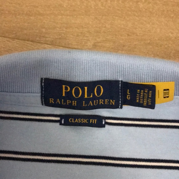 Men's Classic Fit Stripe Polo Shirt In Elite Blue - Picture 3 of 4